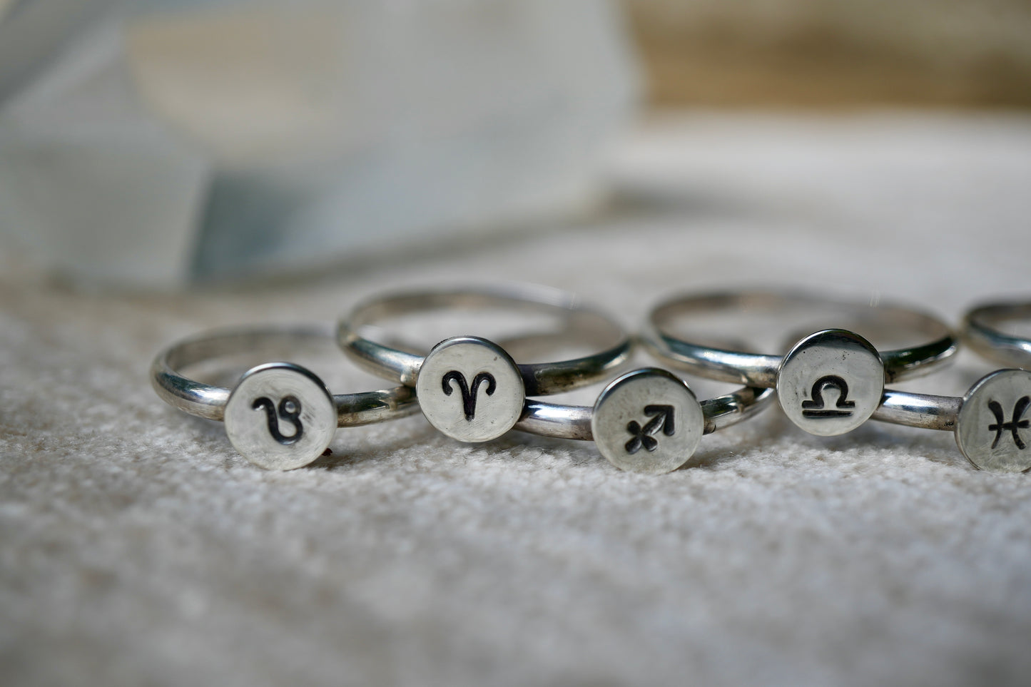 Sterling Silver Zodiac Sign Rings | Birth Month Ring | Minimalist Gift For Her |