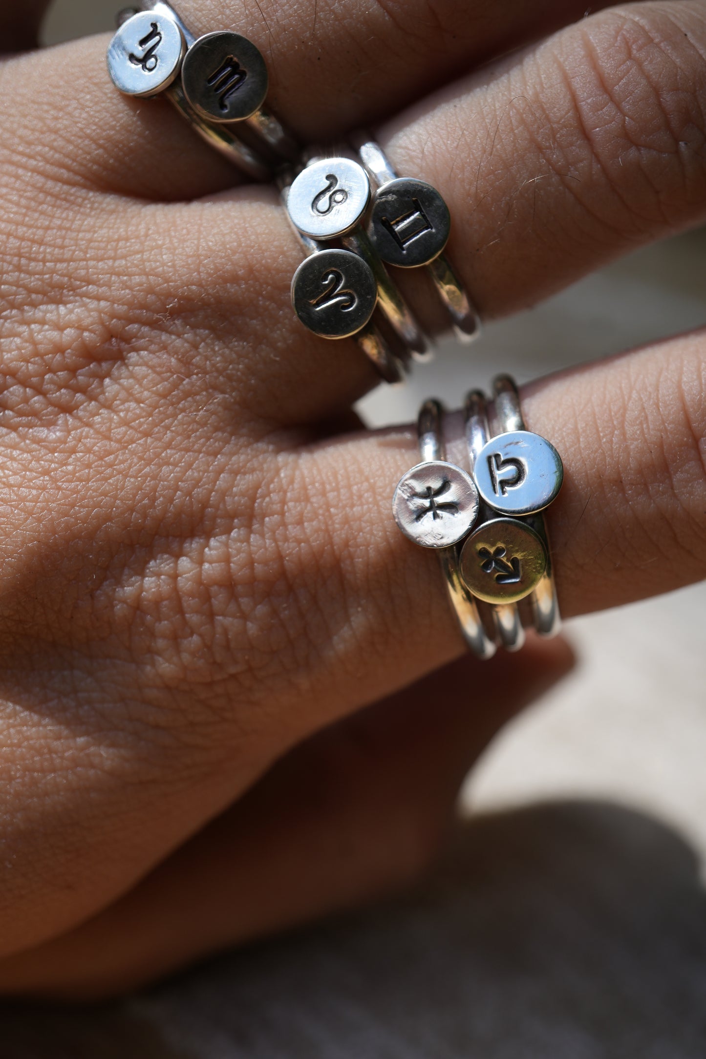 Sterling Silver Zodiac Sign Rings | Birth Month Ring | Minimalist Gift For Her |