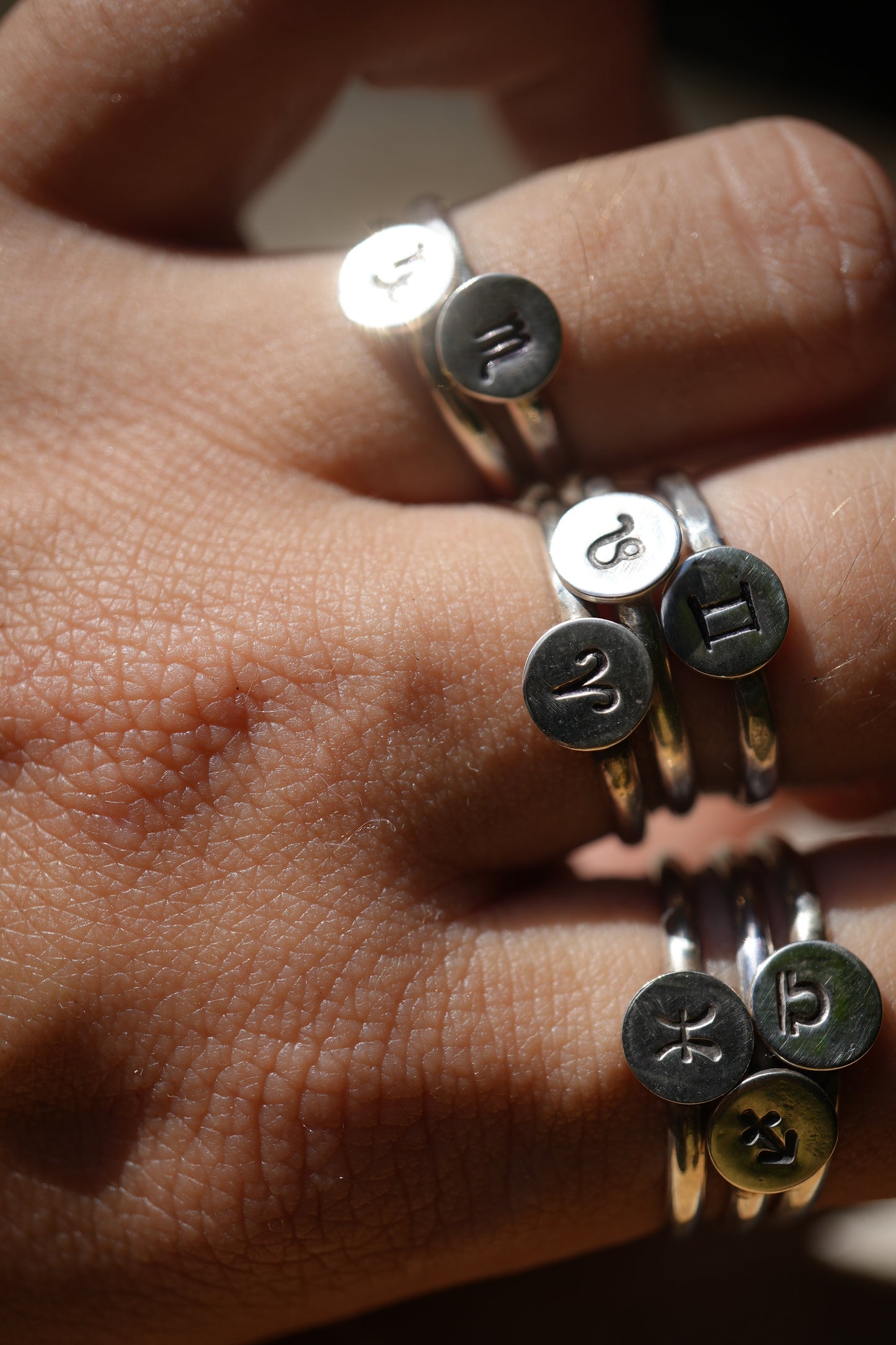 Sterling Silver Zodiac Sign Rings | Birth Month Ring | Minimalist Gift For Her |