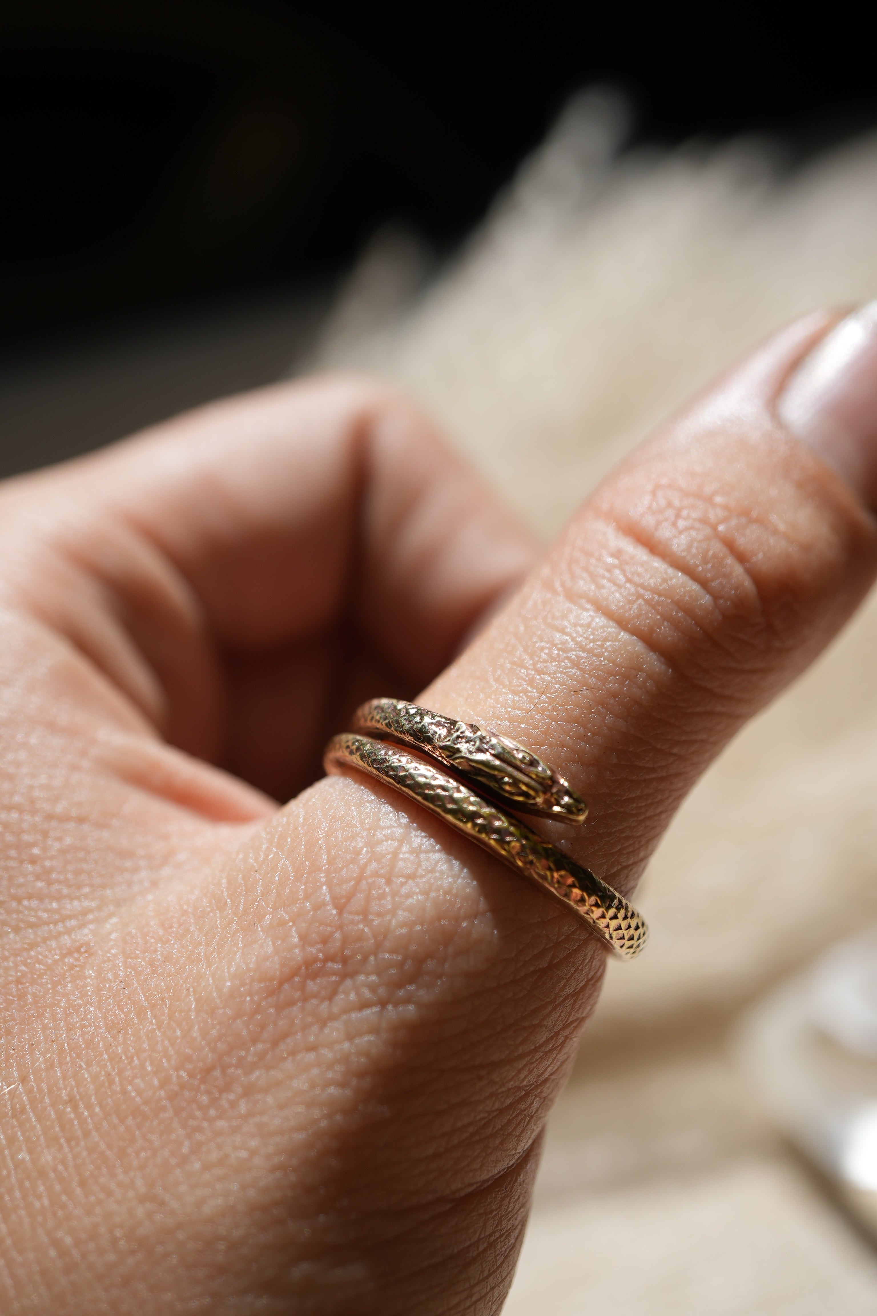 Brass on sale snake ring