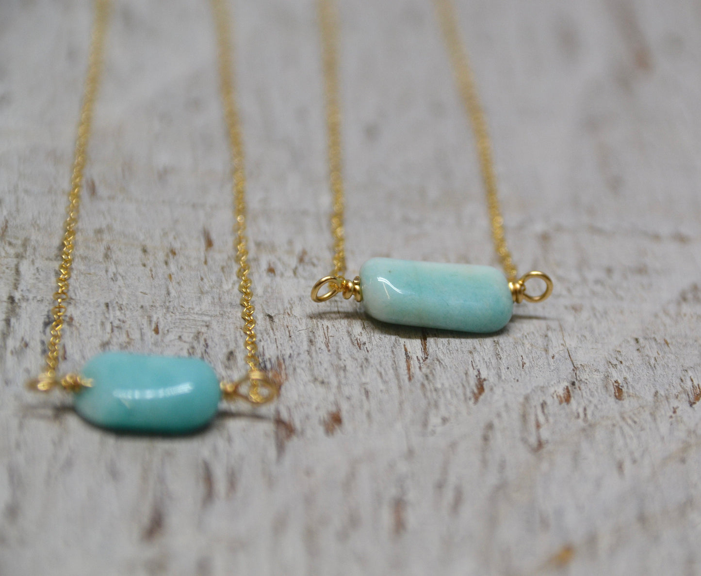 Gold Amazonite Necklace| 14k Gold Filled