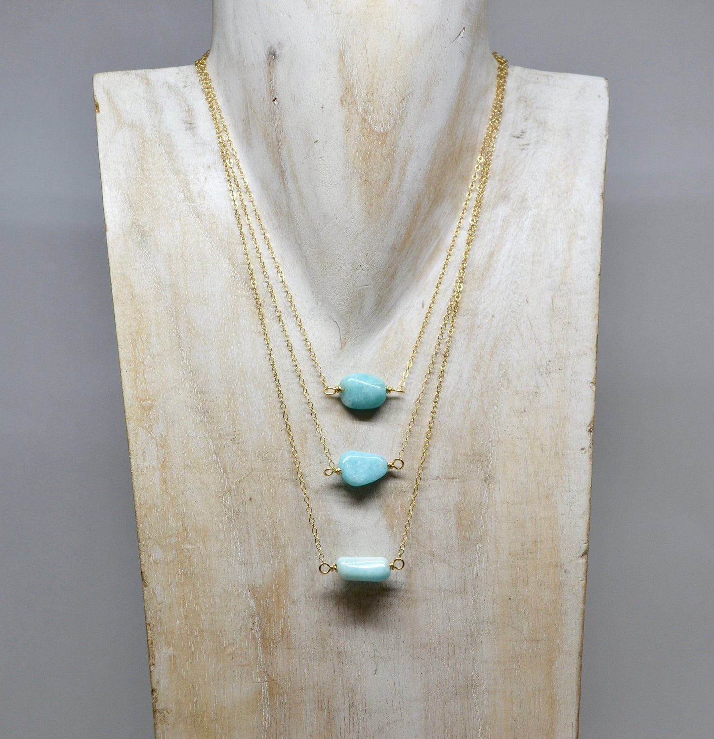 Gold Amazonite Necklace| 14k Gold Filled