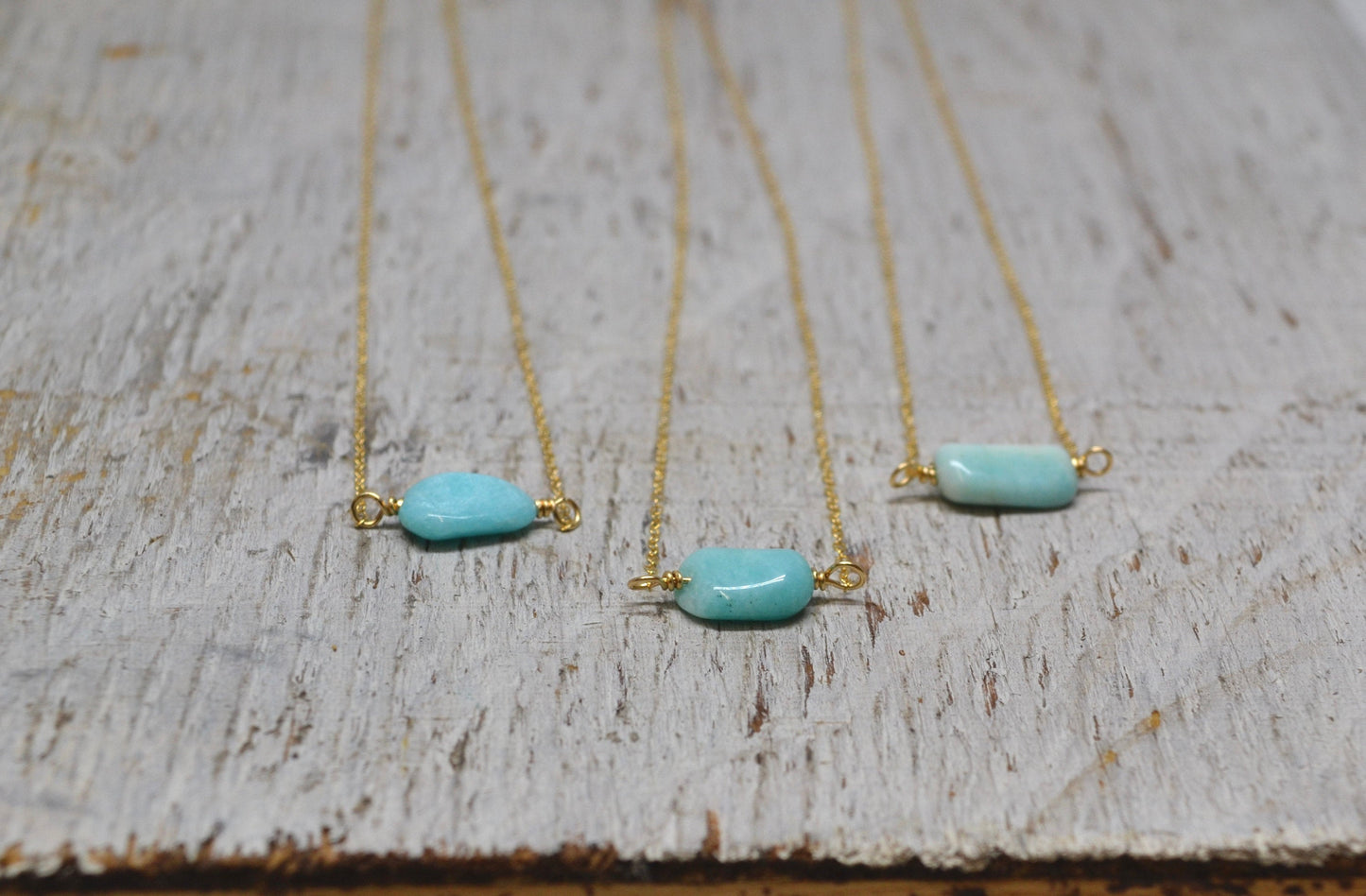 Gold Amazonite Necklace| 14k Gold Filled