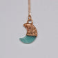 Amazonite Crystal Moon 14k Rose Gold & Copper Necklace