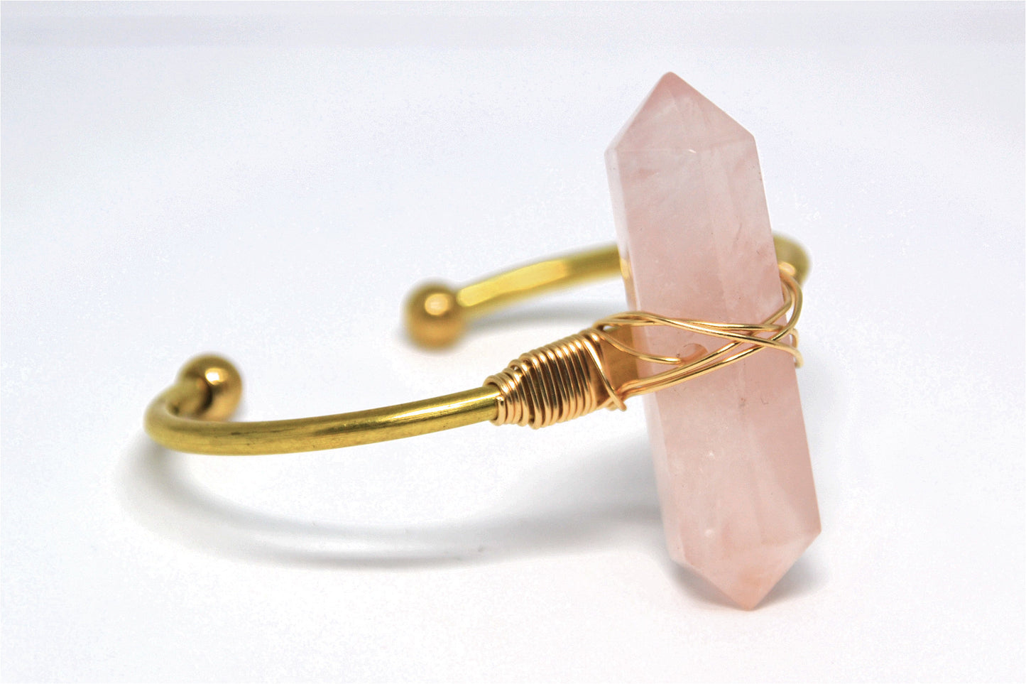 Wire Wrapped Crystal Cuff Bracelet