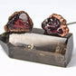 Raw Red Garnet Copper Studs | Mineral Earrings | Crystal Studs | January Earrings