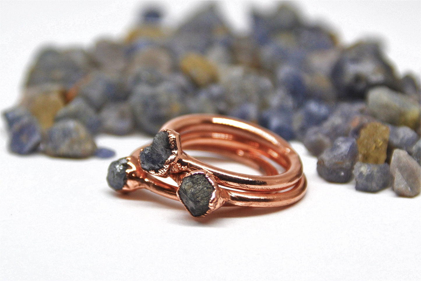 Raw Sapphire Ring| Copper Ring| September Birthstone