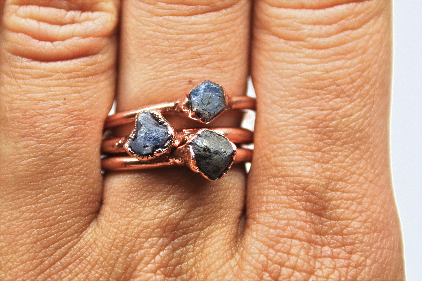 Raw Sapphire Ring| Copper Ring| September Birthstone