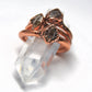 Raw Herkimer Diamond Copper Ring || April Birthstone