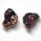 Raw Red Garnet Copper Studs | Mineral Earrings | Crystal Studs | January Earrings