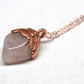 Rose Quartz Necklace Copper & 14K Rose Gold | Love Stone