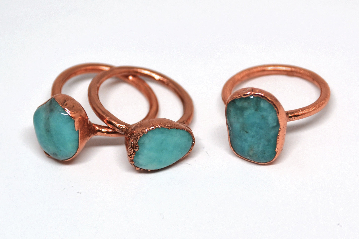 Blue Amazonite Copper Ring