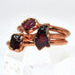 Raw Copper Garnet Ring| Raw Garnet Ring| Garnet Ring| January Ring|