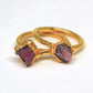 Gold Raw Pink Tourmaline Ring | Raw Tourmaline Jewelry | October Birthstone