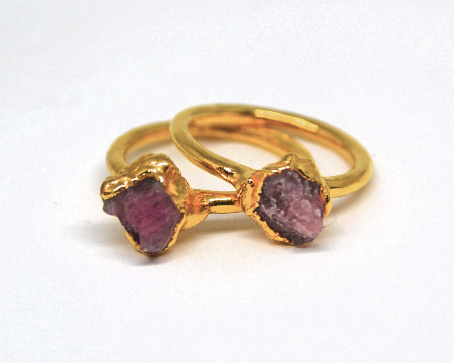 Gold Raw Pink Tourmaline Ring | Raw Tourmaline Jewelry | October Birthstone