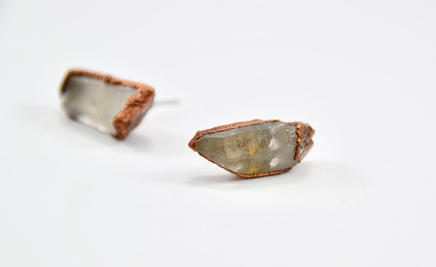 Raw Quartz Crystal Studs |