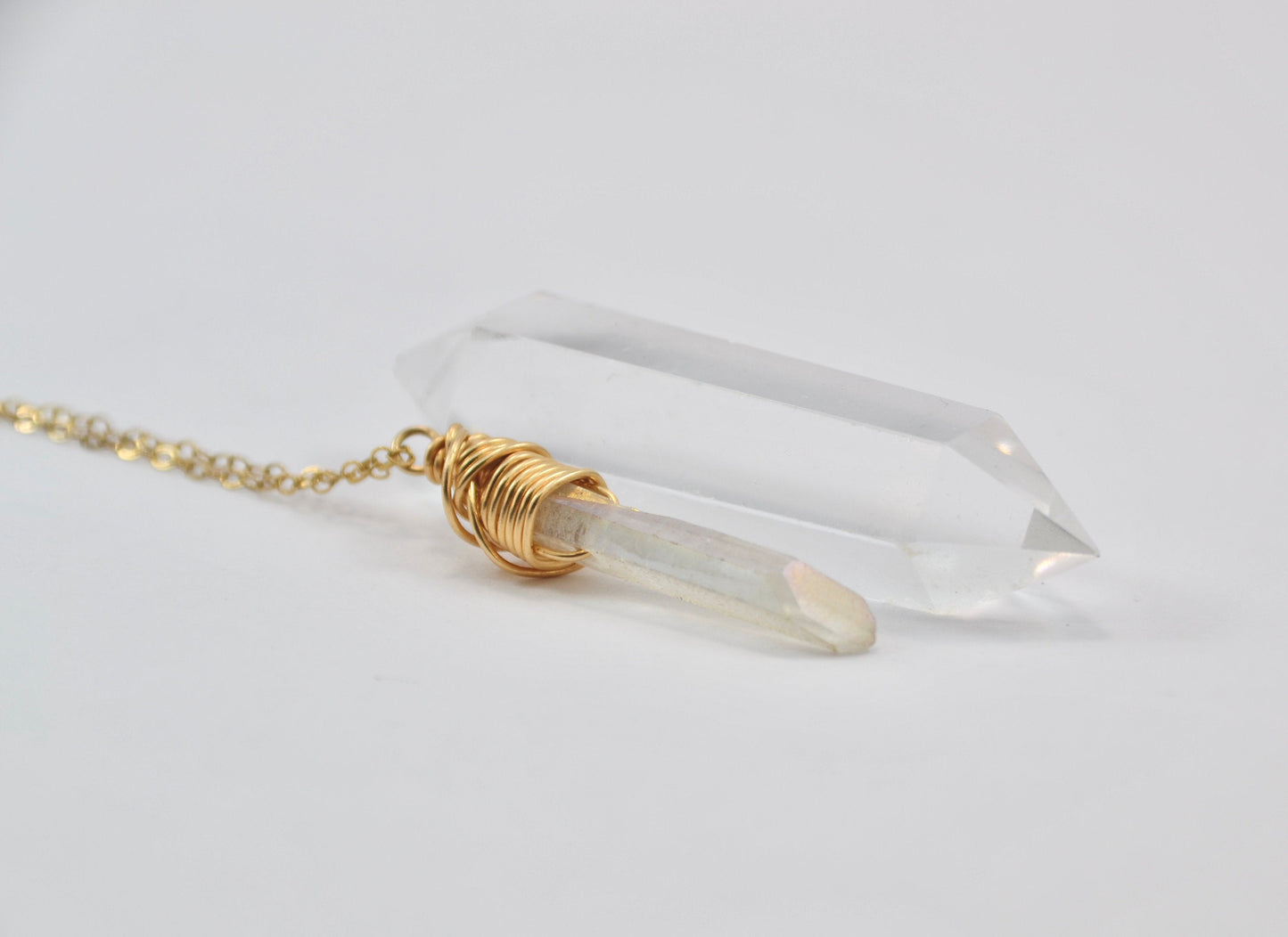 Angel Aura Quartz 14K Gold Filled Necklace