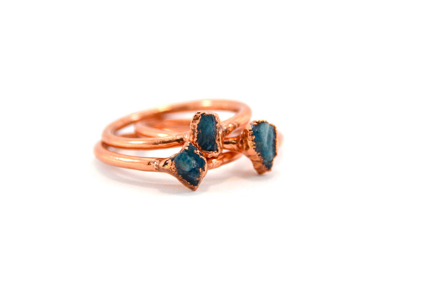 Dainty Raw Blue Apatite Ring | Rough Stone Ring |