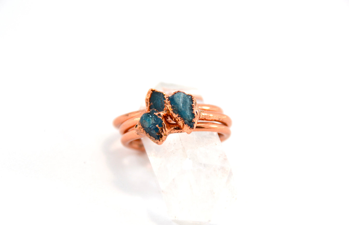Dainty Raw Blue Apatite Ring | Rough Stone Ring |