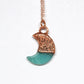 Amazonite Crystal Moon 14k Rose Gold & Copper Necklace