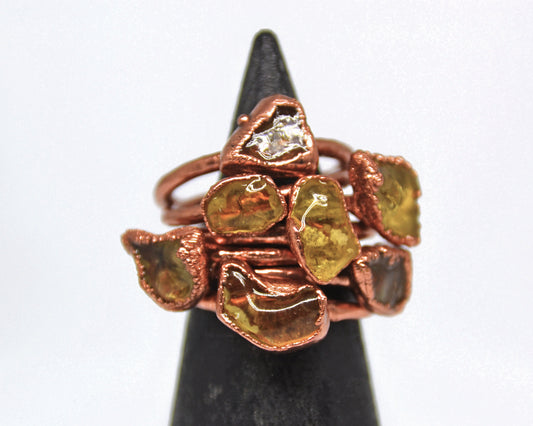 Copper Amber Ring