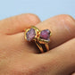 Gold Raw Pink Tourmaline Ring | Raw Tourmaline Jewelry | October Birthstone