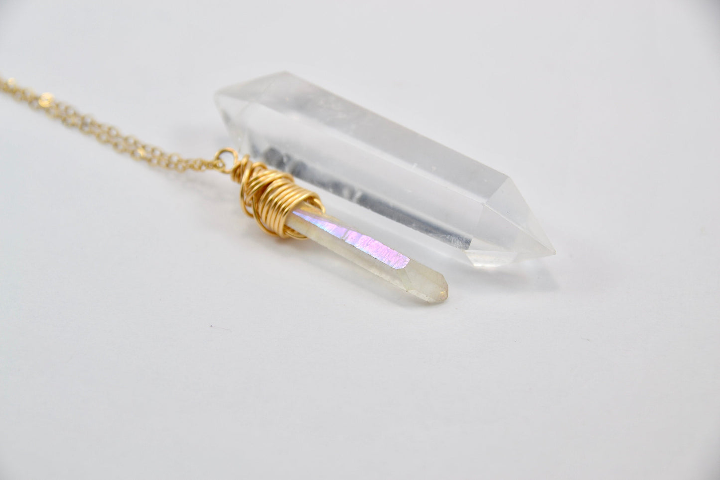 Angel Aura Quartz 14K Gold Filled Necklace