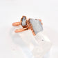 Raw Rainbow Moonstone Copper Ring | June Birthstone