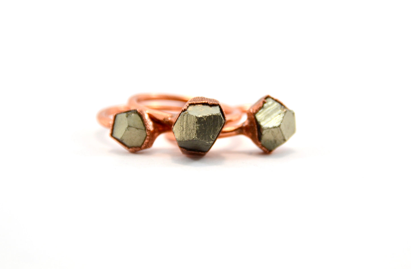 Raw Pyrite Copper Ring | Copper Pyrite Ring | Fools Gold Ring