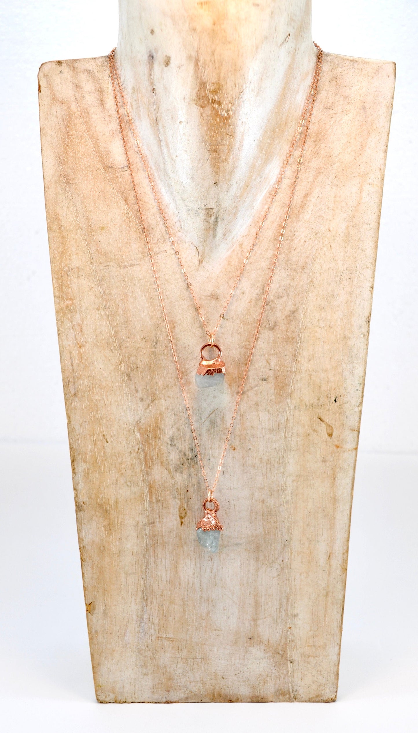 Raw Aquamarine Crystal Necklace | Aquamarine Necklace | March Birthstone
