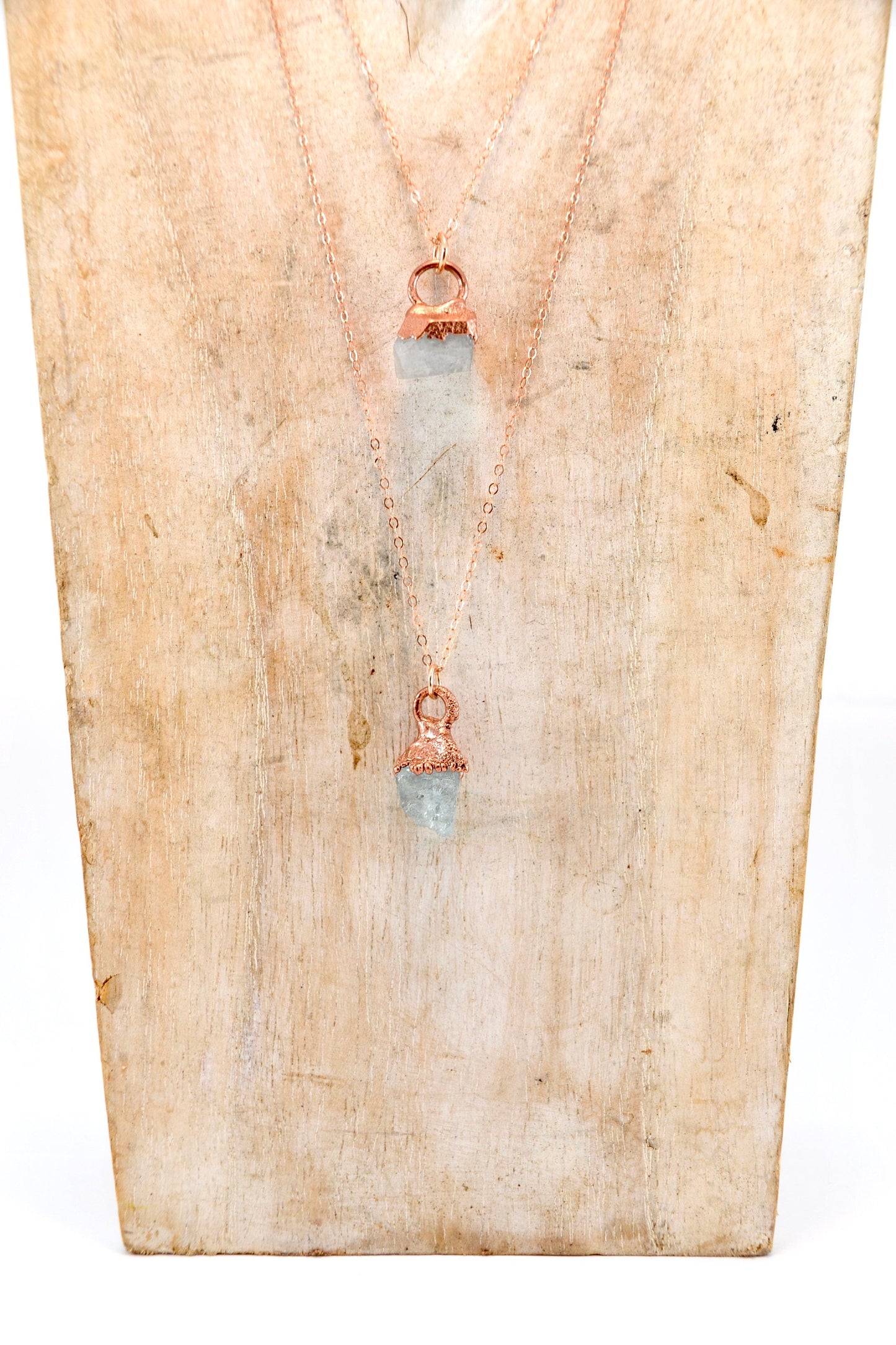 Raw Aquamarine Crystal Necklace | Aquamarine Necklace | March Birthstone