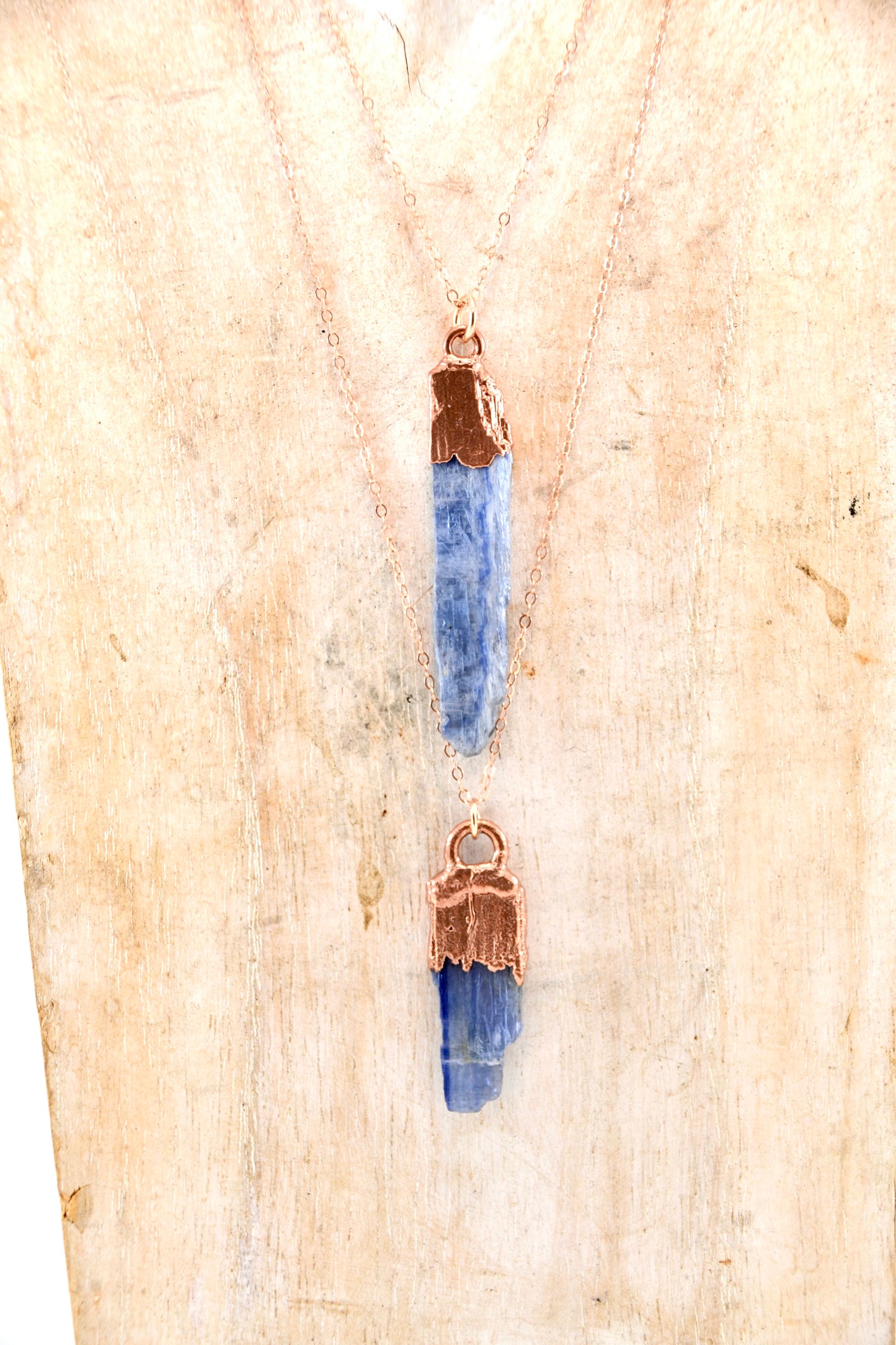 Raw Kyanite Blade Necklace | Crystal Necklace | Copper Electroformed Pendant