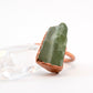 Raw Calcite Copper Ring | Mineral Stone Ring | Green Calcite Copper Ring