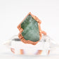 Raw Calcite Copper Ring | Mineral Stone Ring | Green Calcite Copper Ring