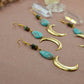 Dangling Crescent Moon Earrings || Turquoise Moon Earrings || Amazonite Earrings