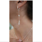 Long Silver Wanderlust Crystal Huggers | 925 Sterling Clear Quartz & Herkimer Diamond | Bridal Earrings | Bridal Jewelry | Silver Hoops