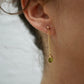 Green Tourmaline Figaro Chain Earrings || 14K Gold Filled