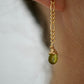 Green Tourmaline Figaro Chain Earrings || 14K Gold Filled