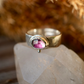 925 Silver Watermelon Tourmaline Statement Ring || Boho Pink Tourmaline Ring ||  Rose Cut watermelon Tourmaline