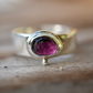 925 Silver Watermelon Tourmaline Statement Ring || Boho Pink Tourmaline Ring ||  Rose Cut watermelon Tourmaline